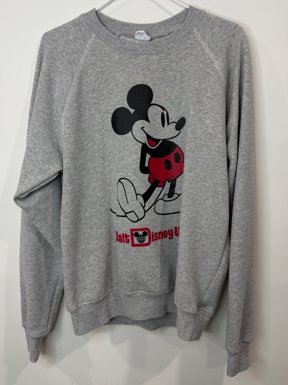 Disney Grey Crewneck Sweatshirt with Red & Black Mickey Graphic